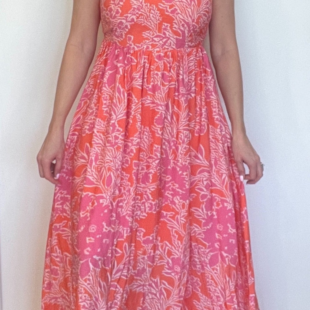 Women’s Pink and Coral Floral Maxi Dress